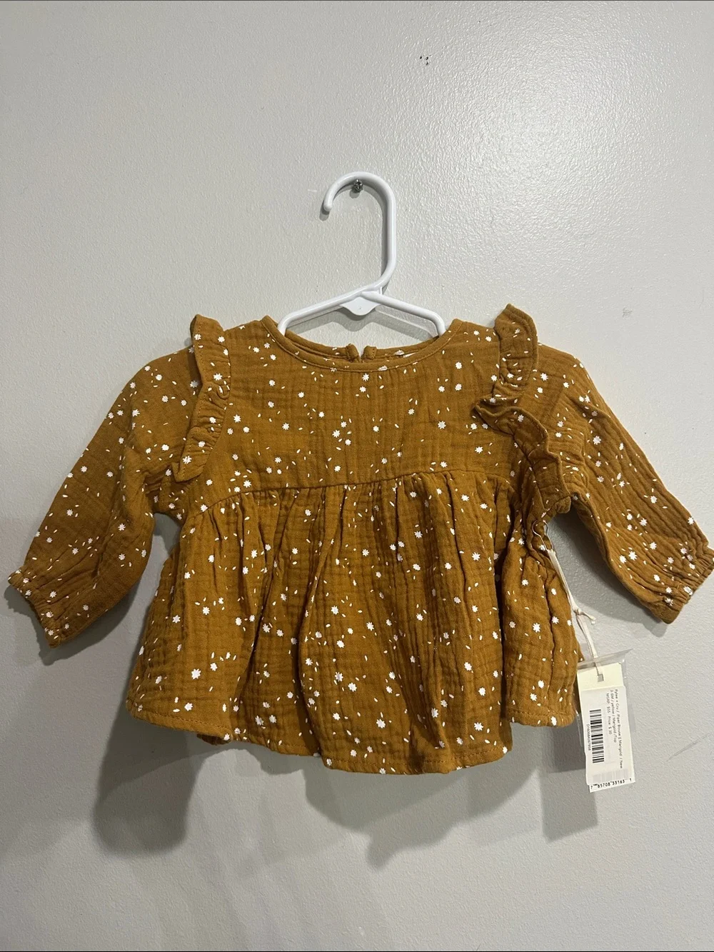 NWT Rylee + Cru Piper Blouse Marigold Ruffle Cotton Gauze Baby Girl